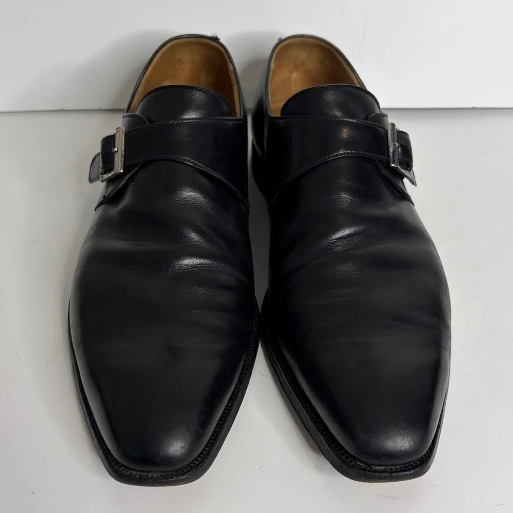 Crockett & Jones Mens Shoes UK 9 G US 10 Black Monk Strap Monkton Made in UK - Picture 2 of 15